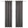 Elegant Anthracite Curtains with Metal Rings - 140x245 cm