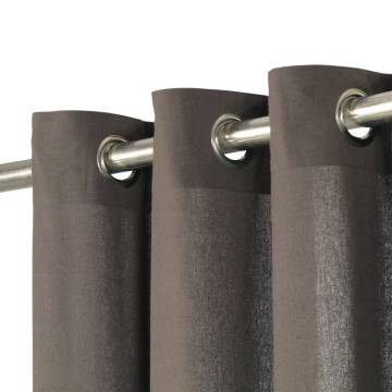 Elegant Anthracite Curtains with Metal Rings - 140x245 cm