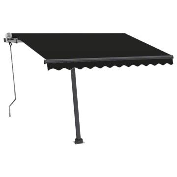 Manual Retractable Awning with LED 350x250 cm - Anthracite