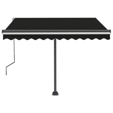 Manual Retractable Awning with LED 350x250 cm - Anthracite