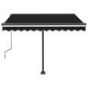 Manual Retractable Awning with LED 350x250 cm - Anthracite