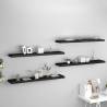 Stylish Floating Wall Shelves - 4 pcs Black MDF | Hipomarket UK