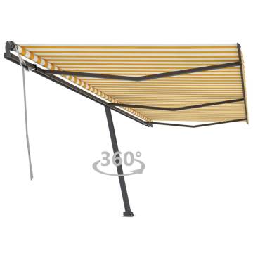 Retractable Awning 600x300 cm Yellow/White - Hipomarket