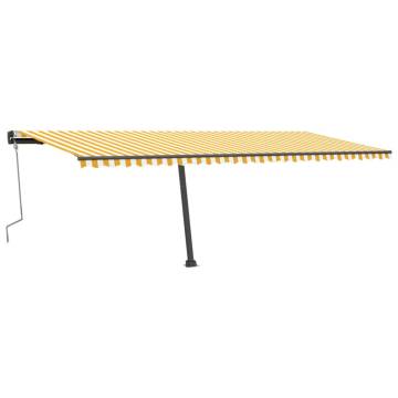 Retractable Awning 600x300 cm Yellow/White - Hipomarket