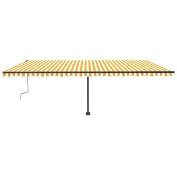 Retractable Awning 600x300 cm Yellow/White - Hipomarket