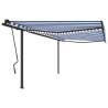 Manual Retractable Awning with LED 4.5x3.5 m Blue and White Colour blue and white Size 4.5 x 3.5 m Quantity in Package 1 