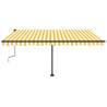 Manual Retractable Awning with LED - Yellow & White 450x350cm