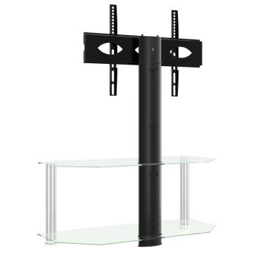 Corner TV Stand for 32-70 Inch TVs - Black & Silver Design