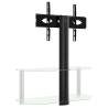 Corner TV Stand for 32-70 Inch TVs - Black & Silver Design