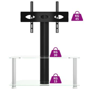 Corner TV Stand for 32-70 Inch TVs - Black & Silver Design