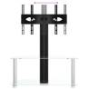 Corner TV Stand for 32-70 Inch TVs - Black & Silver Design