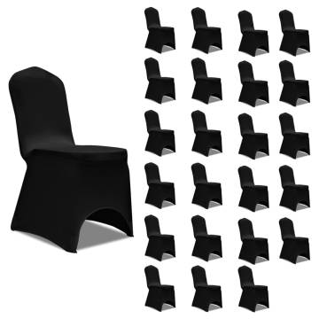 Elegant Black Chair Covers - 24pcs for Events | HipoMarket