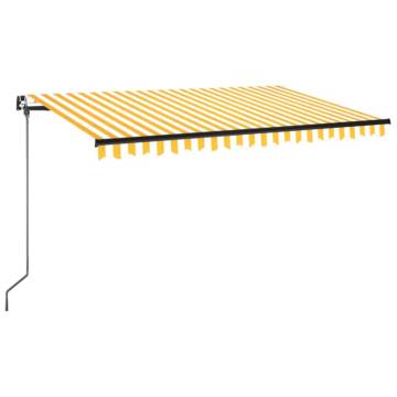 Manual Retractable Awning 400x350 cm - Yellow & White