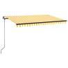 Manual Retractable Awning 400x350 cm - Yellow & White