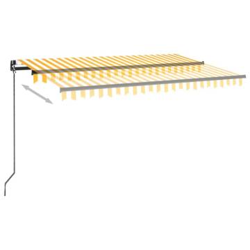 Manual Retractable Awning 400x350 cm - Yellow & White