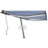 Manual Retractable Awning with LED 450x350 cm Blue and White Colour blue and white Size 450 x 350 cm Quantity in Package 1 