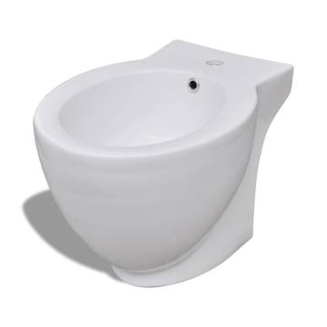 Round White Bidet Stand - High-Quality Ceramic | Hipo Market