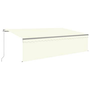 Manual Retractable Awning with LED 5x3m - Cream | Hipo Market