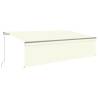 Manual Retractable Awning with LED 5x3m - Cream | Hipo Market