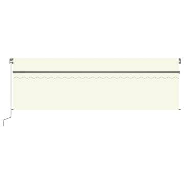 Manual Retractable Awning with LED 5x3m - Cream | Hipo Market