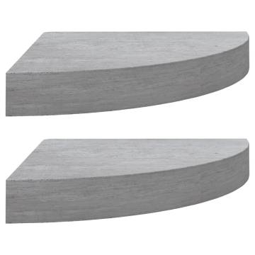 Wall Corner Shelves - Concrete Grey (2 pcs) | Stylish Display