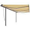 Manual Retractable Awning with LED 6x3.5 m Yellow and White Colour yellow and white Size 6 x 3.5 m Quantity in Package 1 