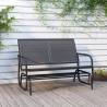 Garden Glider Bench Black 120.5x76x86.5 cm Textilene&Steel Colour black Quantity in Package 1 