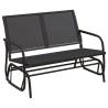 Garden Glider Bench Black 120.5x76x86.5 cm - Hipomarket