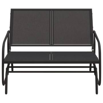 Garden Glider Bench Black 120.5x76x86.5 cm - Hipomarket