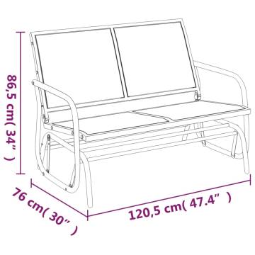 Garden Glider Bench Black 120.5x76x86.5 cm - Hipomarket