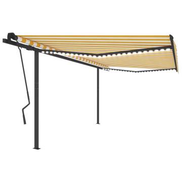 Manual Retractable Awning with LED - Yellow & White | Hipo Market