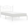 Metal Bed Frame with Headboard - White 100x200 cm | HipoMarket