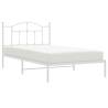 Metal Bed Frame with Headboard - White 100x200 cm | HipoMarket