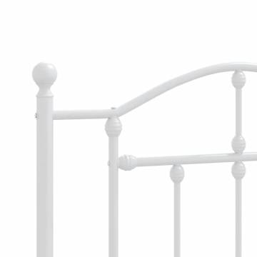 Metal Bed Frame with Headboard - White 100x200 cm | HipoMarket