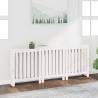 Stylish White Radiator Cover - Solid Pine Wood 210x21x85 cm