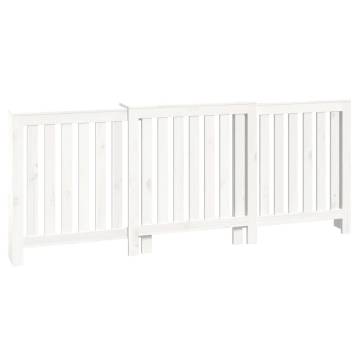 Stylish White Radiator Cover - Solid Pine Wood 210x21x85 cm