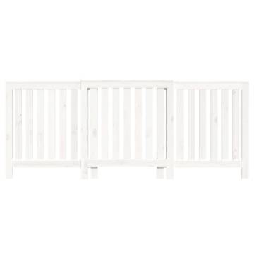 Stylish White Radiator Cover - Solid Pine Wood 210x21x85 cm