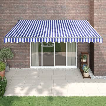 Retractable Awning Blue & White 4x3m - Durable & Stylish