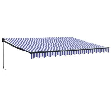 Retractable Awning Blue & White 4x3m - Durable & Stylish