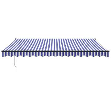 Retractable Awning Blue & White 4x3m - Durable & Stylish