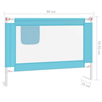 Toddler Safety Bed Rail Blue | 90x25 cm Fabric - HipoMarket