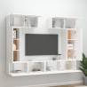 6 Piece White Engineered Wood TV Cabinet Set | Hipomarket UK