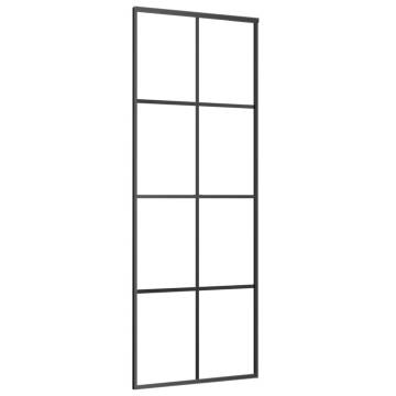 Sliding Door Aluminium & ESG Glass 76x205 cm Black | HipoMarket