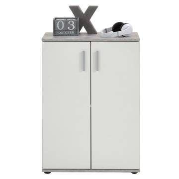 FMD Chest Cabinet with 2 Doors - White & Grey | Hipomarket