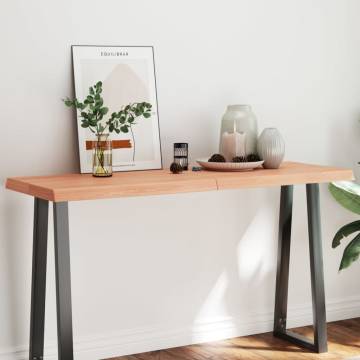 Light Brown Solid Wood Table Top 140x50 cm - Unique Live Edge