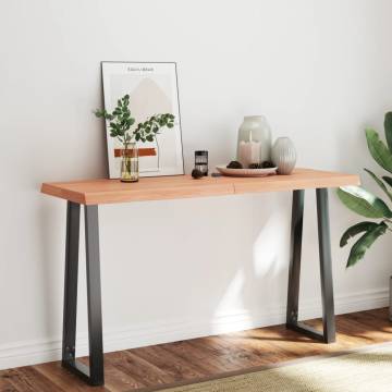 Light Brown Solid Wood Table Top 140x50 cm - Unique Live Edge