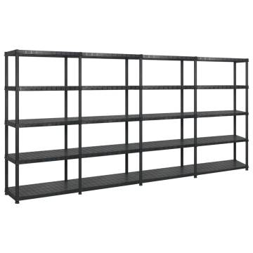 5-Tier Black Storage Shelf - Versatile & Sturdy - Hipomarket