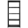 5-Tier Black Storage Shelf - Versatile & Sturdy - Hipomarket