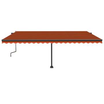 Freestanding Manual Retractable Awning 500x350 cm - Orange/Brown