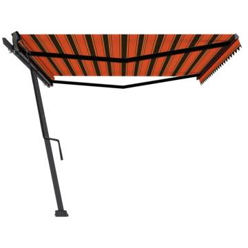 Freestanding Manual Retractable Awning 500x350 cm - Orange/Brown